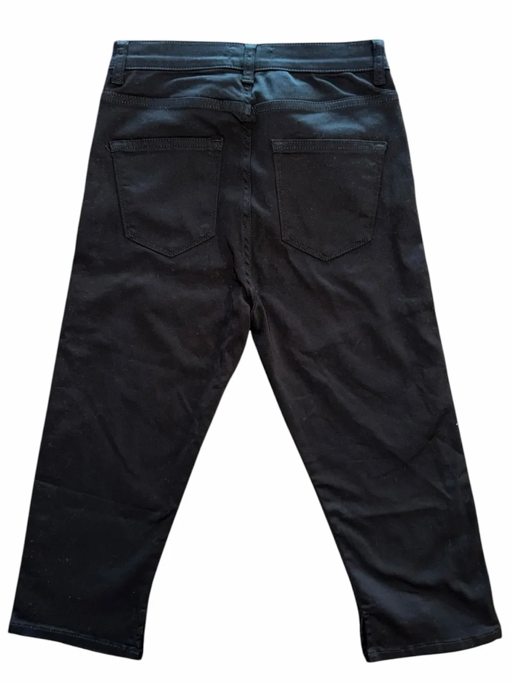 Zara Woman Black Stretch Capri Pants Cropped Slim Fit Size 4 - Picture 7 of 11